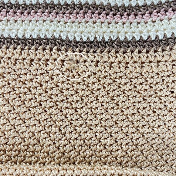 The SAK Hobo Neutral Tan Crochet Braided Strap Boho Women's Bag Purse - Picture 8 of 15